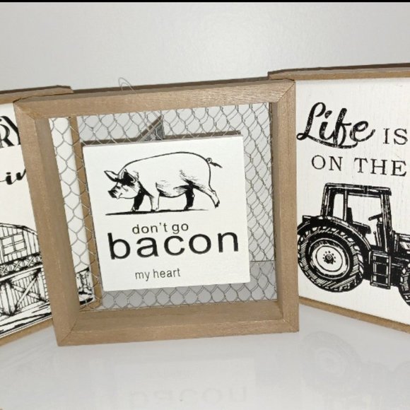 Farmhouse Country Theme Home Decor Set of (3) Plaques NWOT Rustic - Picture 4 of 8